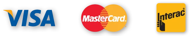 Carte de credit : Visa, mastercard, interac