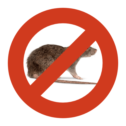 Un rat avec un panneau d'interdiction